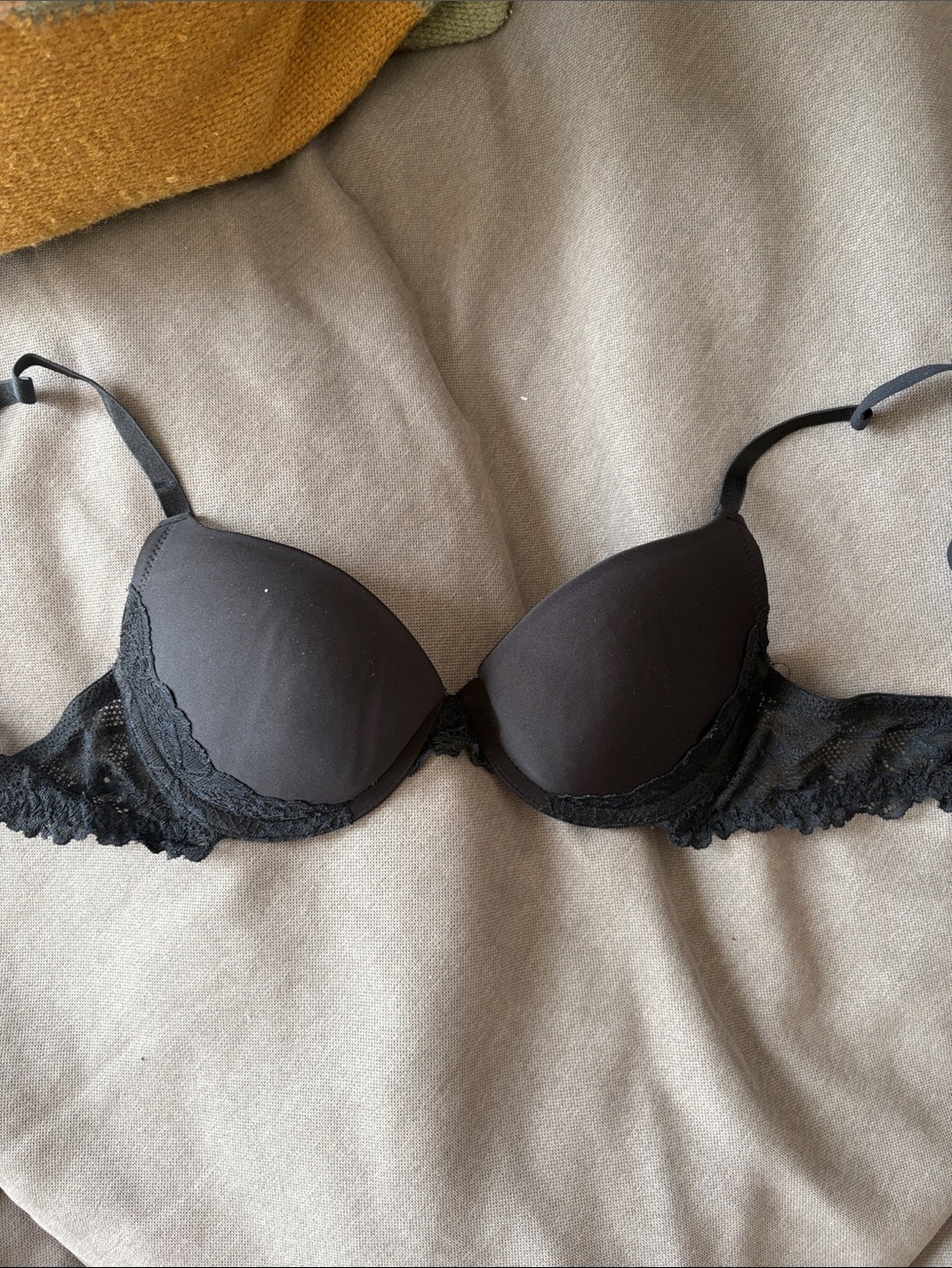 Gilligan & O'Malley Black Lace-Trim Push-Up Bra